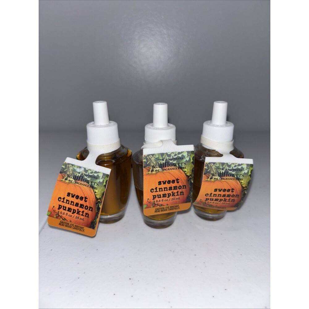 Bath and Body Works Sweet Cinnamon Pumpkin Wallflowers Refill Bulbs Lot of 3 New